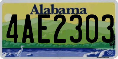 AL license plate 4AE2303