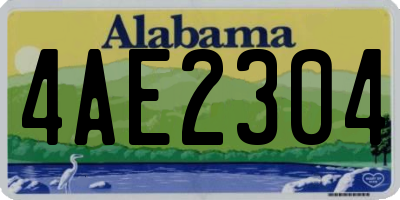 AL license plate 4AE2304