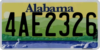 AL license plate 4AE2326
