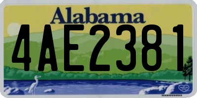 AL license plate 4AE2381