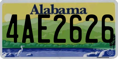 AL license plate 4AE2626