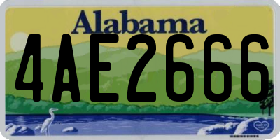 AL license plate 4AE2666