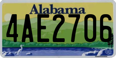 AL license plate 4AE2706