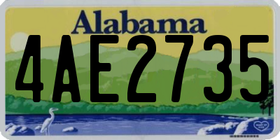 AL license plate 4AE2735