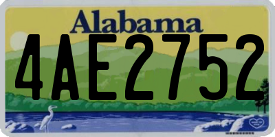 AL license plate 4AE2752