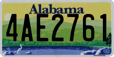 AL license plate 4AE2761