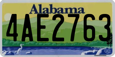 AL license plate 4AE2763