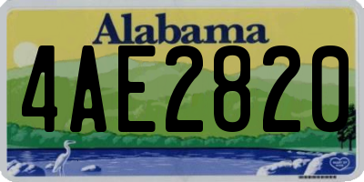 AL license plate 4AE2820