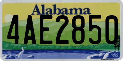 AL license plate 4AE2850