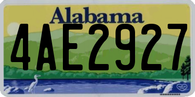 AL license plate 4AE2927