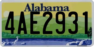 AL license plate 4AE2931