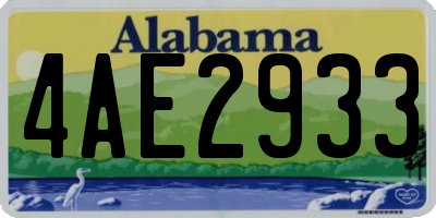 AL license plate 4AE2933