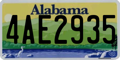 AL license plate 4AE2935