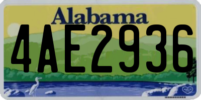 AL license plate 4AE2936