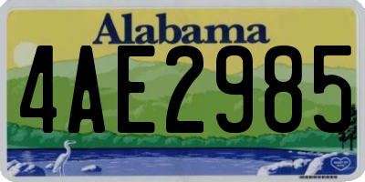 AL license plate 4AE2985