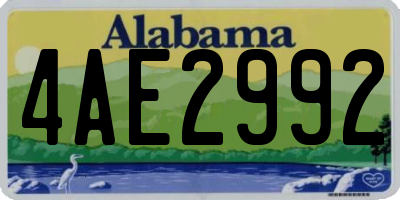 AL license plate 4AE2992