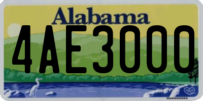 AL license plate 4AE3000