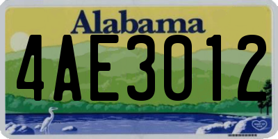 AL license plate 4AE3012