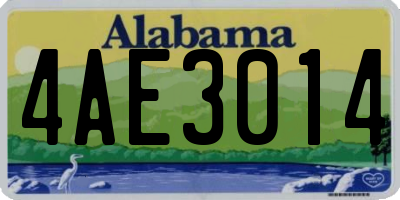 AL license plate 4AE3014