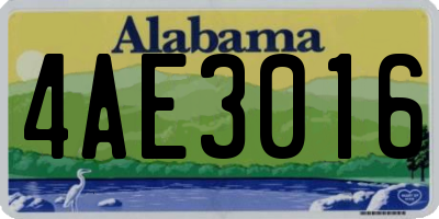 AL license plate 4AE3016