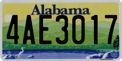 AL license plate 4AE3017