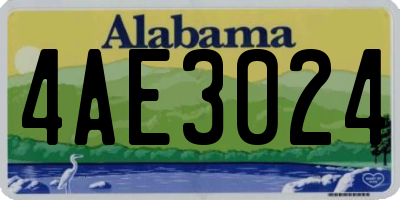 AL license plate 4AE3024