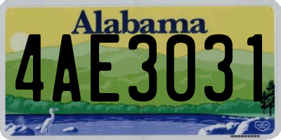 AL license plate 4AE3031