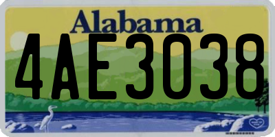 AL license plate 4AE3038