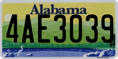 AL license plate 4AE3039