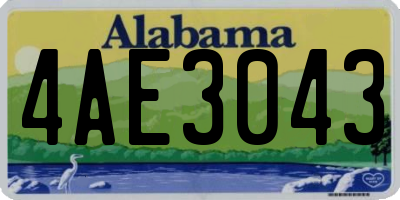 AL license plate 4AE3043