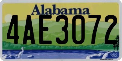 AL license plate 4AE3072