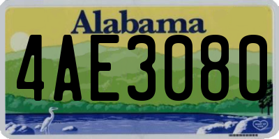 AL license plate 4AE3080