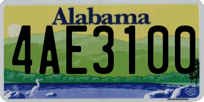 AL license plate 4AE3100