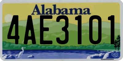 AL license plate 4AE3101