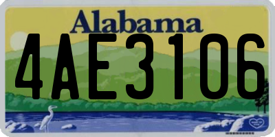 AL license plate 4AE3106