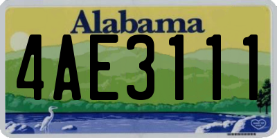 AL license plate 4AE3111