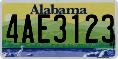 AL license plate 4AE3123