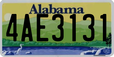 AL license plate 4AE3131