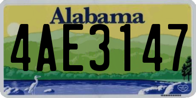 AL license plate 4AE3147