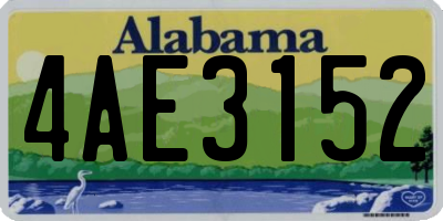 AL license plate 4AE3152
