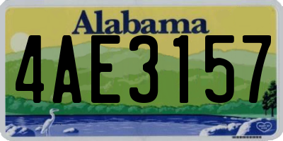 AL license plate 4AE3157