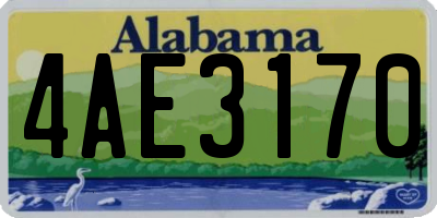 AL license plate 4AE3170