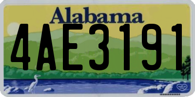 AL license plate 4AE3191
