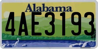 AL license plate 4AE3193