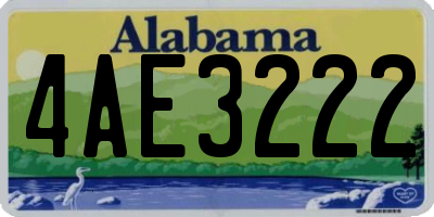 AL license plate 4AE3222