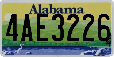 AL license plate 4AE3226
