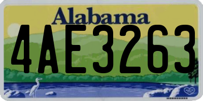 AL license plate 4AE3263