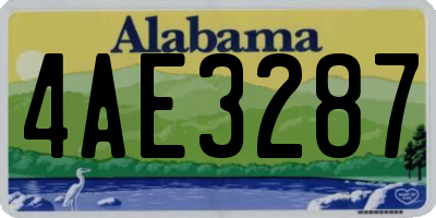 AL license plate 4AE3287