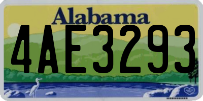 AL license plate 4AE3293