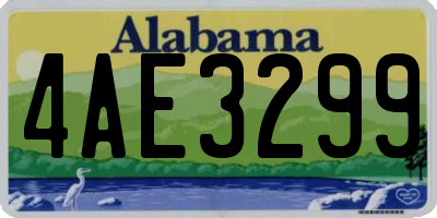 AL license plate 4AE3299